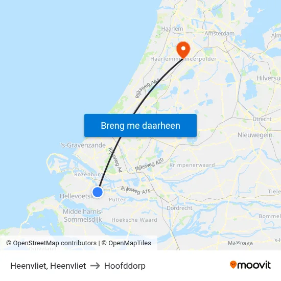 Heenvliet, Heenvliet to Hoofddorp map