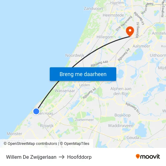 Willem De Zwijgerlaan to Hoofddorp map
