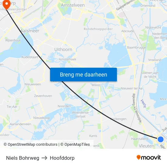 Niels Bohrweg to Hoofddorp map