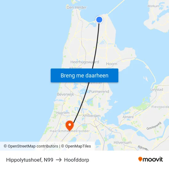 Hippolytushoef, N99 to Hoofddorp map