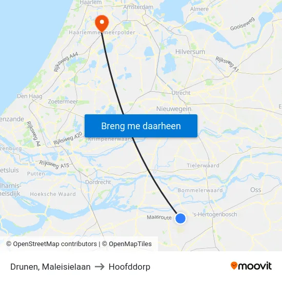 Drunen, Maleisielaan to Hoofddorp map