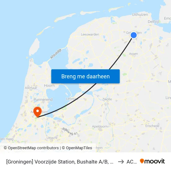 [Groningen] Voorzijde Station, Bushalte A/B, Stationsweg to ACTA map