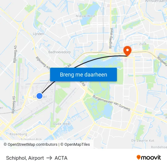 Schiphol, Airport to ACTA map