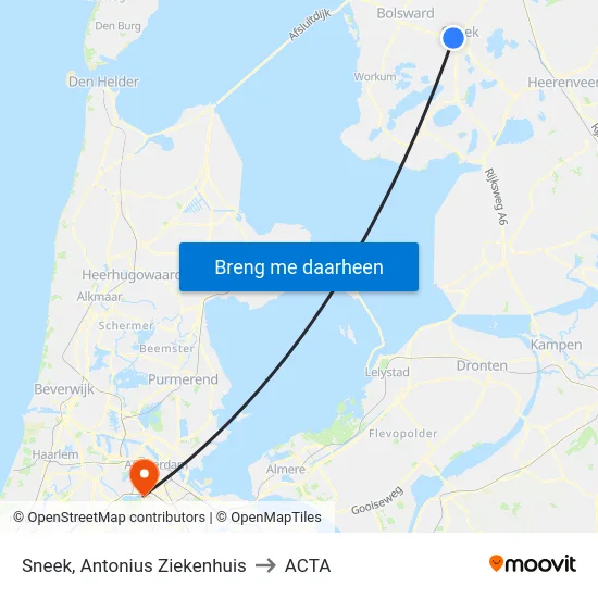 Sneek, Antonius Ziekenhuis to ACTA map