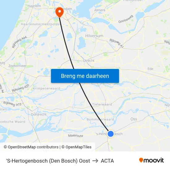 'S-Hertogenbosch (Den Bosch) Oost to ACTA map