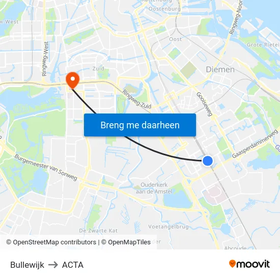 Bullewijk to ACTA map