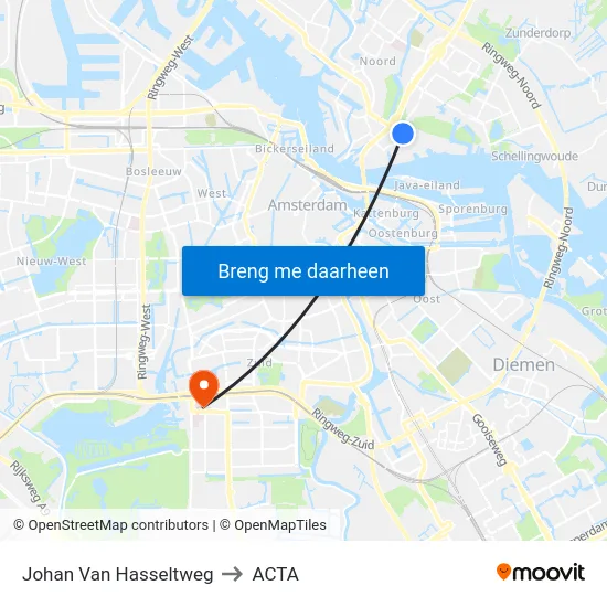 Johan Van Hasseltweg to ACTA map