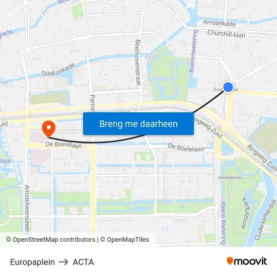 Europaplein to ACTA map