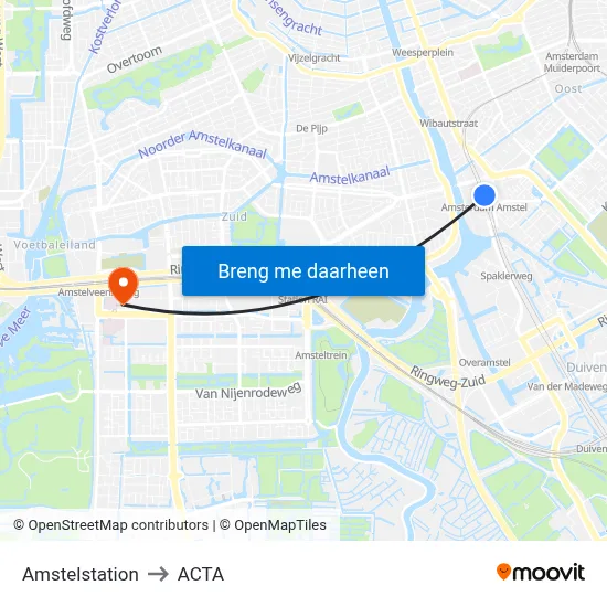 Amstelstation to ACTA map