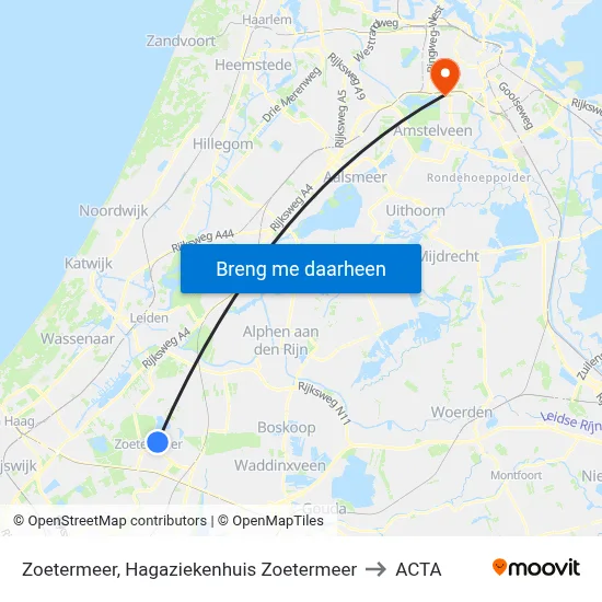 Zoetermeer, Hagaziekenhuis Zoetermeer to ACTA map