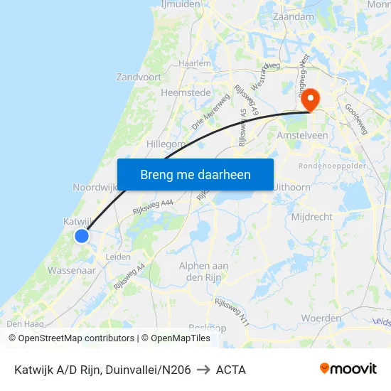 Katwijk A/D Rijn, Duinvallei/N206 to ACTA map