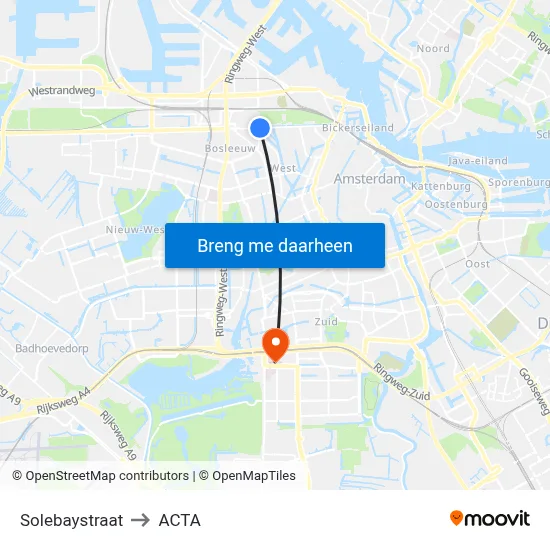 Solebaystraat to ACTA map