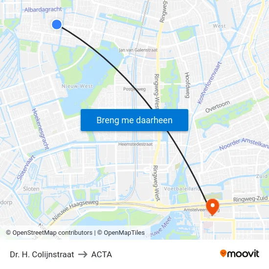 Dr. H. Colijnstraat to ACTA map