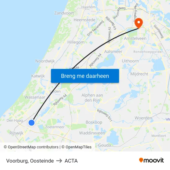 Voorburg, Oosteinde to ACTA map