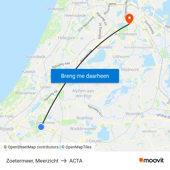 Zoetermeer, Meerzicht to ACTA map