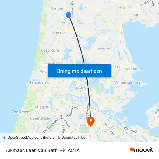 Alkmaar, Laan Van Bath to ACTA map