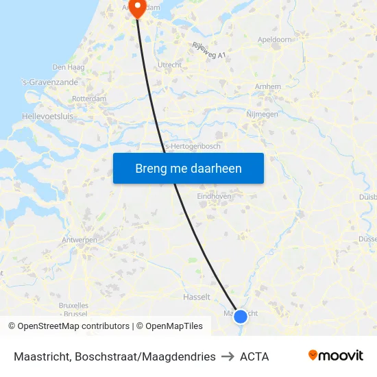 Maastricht, Boschstraat/Maagdendries to ACTA map