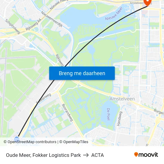 Oude Meer, Fokker Logistics Park to ACTA map
