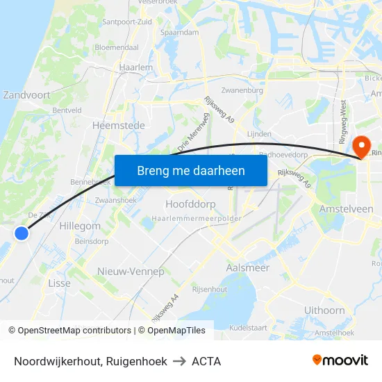 Noordwijkerhout, Ruigenhoek to ACTA map