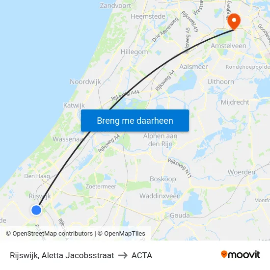 Rijswijk, Aletta Jacobsstraat to ACTA map