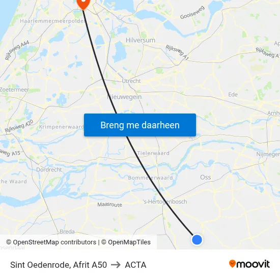 Sint Oedenrode, Afrit A50 to ACTA map