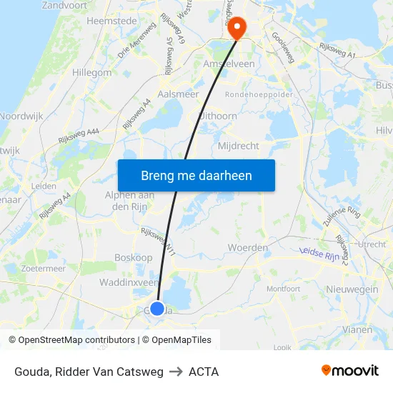 Gouda, Ridder Van Catsweg to ACTA map