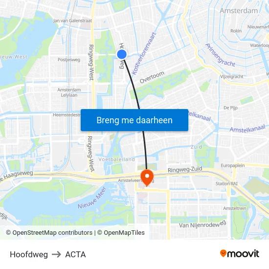 Hoofdweg to ACTA map