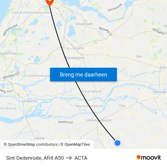 Sint Oedenrode, Afrit A50 to ACTA map