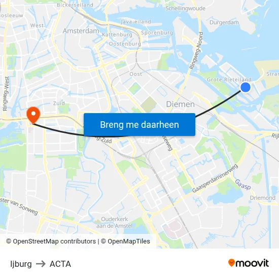 Ijburg to ACTA map
