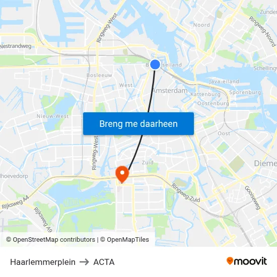 Haarlemmerplein to ACTA map