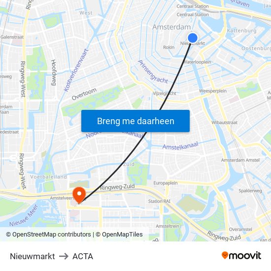 Nieuwmarkt to ACTA map