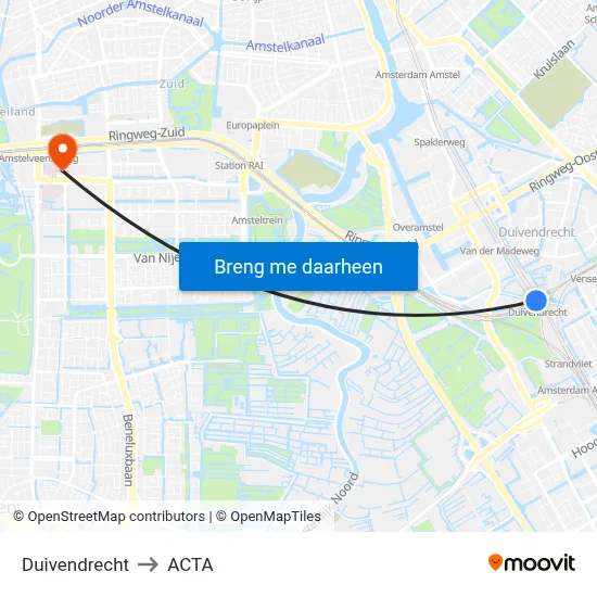 Duivendrecht to ACTA map