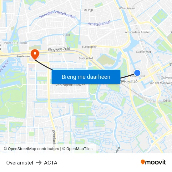 Overamstel to ACTA map