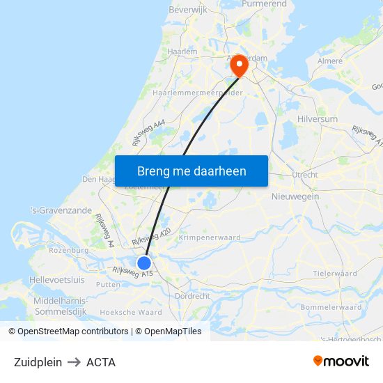 Zuidplein to ACTA map