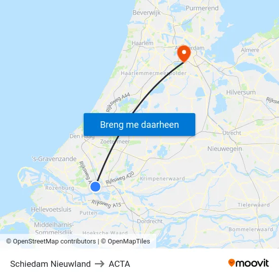 Schiedam Nieuwland to ACTA map