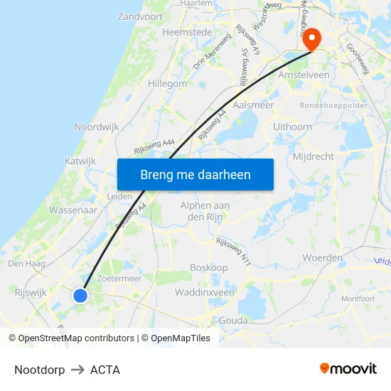 Nootdorp to ACTA map