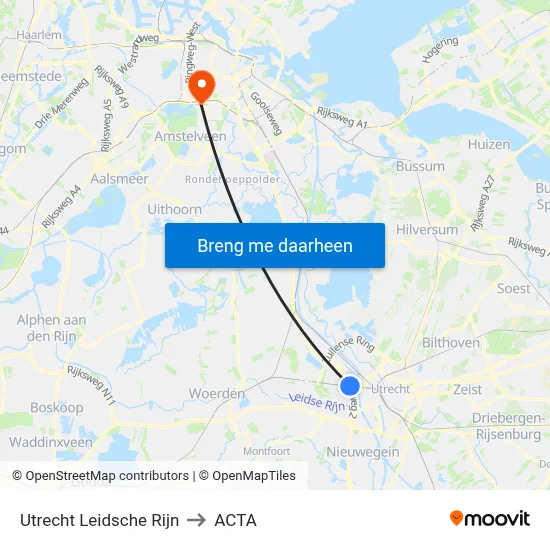 Utrecht Leidsche Rijn to ACTA map