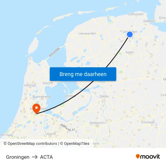 Groningen to ACTA map