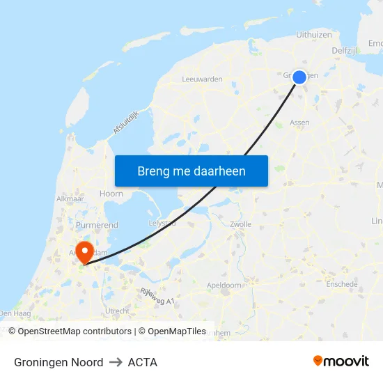 Groningen Noord to ACTA map