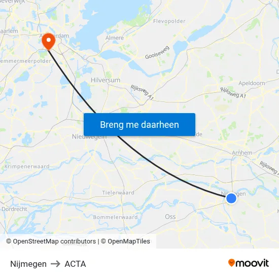 Nijmegen to ACTA map