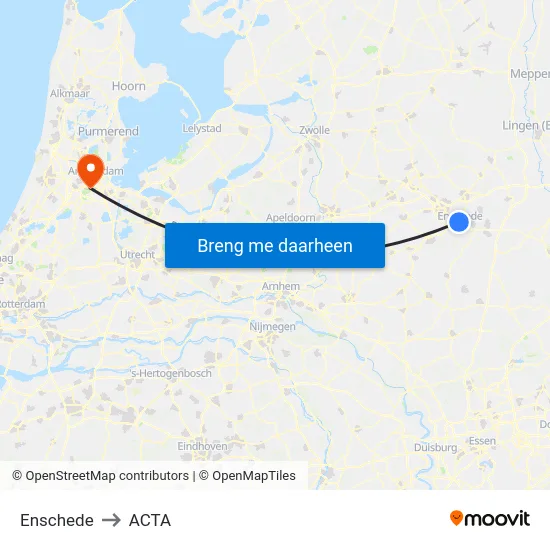 Enschede to ACTA map