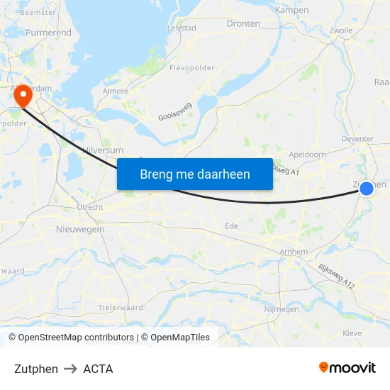 Zutphen to ACTA map