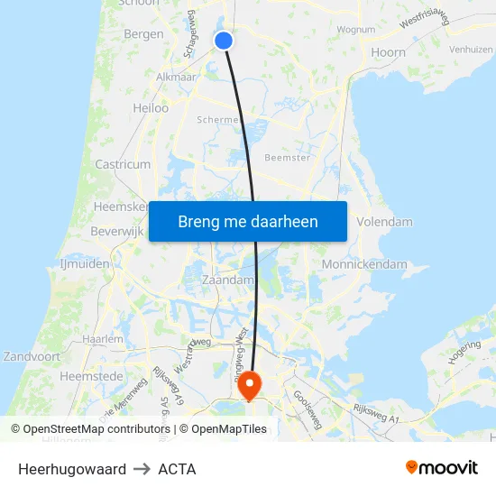 Heerhugowaard to ACTA map