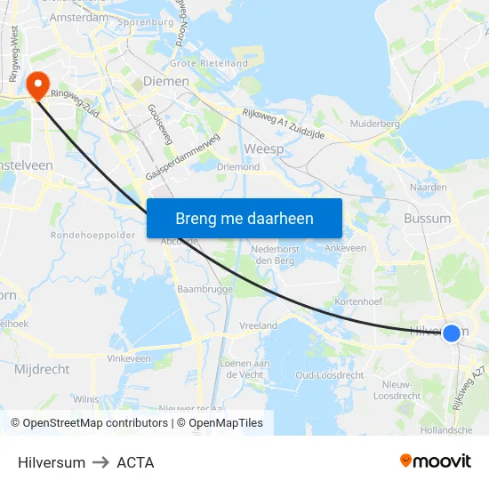 Hilversum to ACTA map