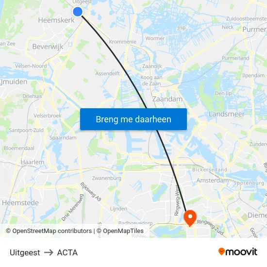 Uitgeest to ACTA map