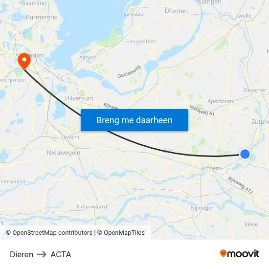 Dieren to ACTA map