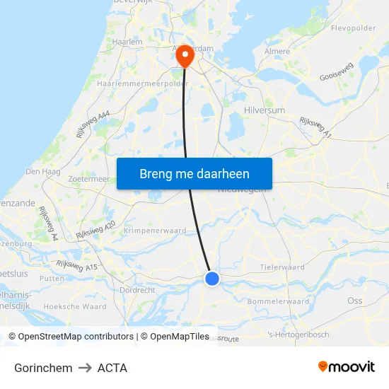 Gorinchem to ACTA map