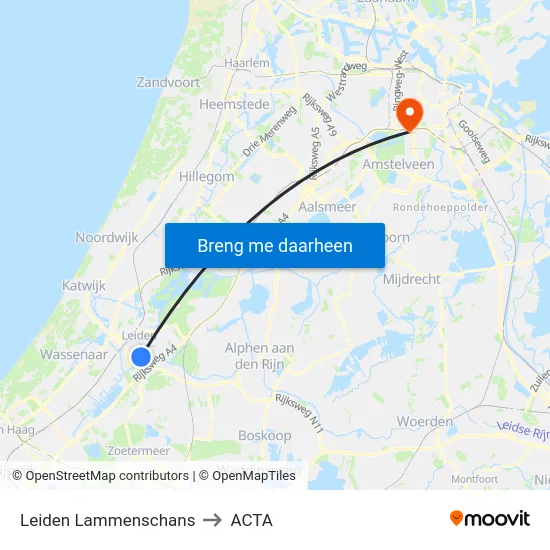 Leiden Lammenschans to ACTA map