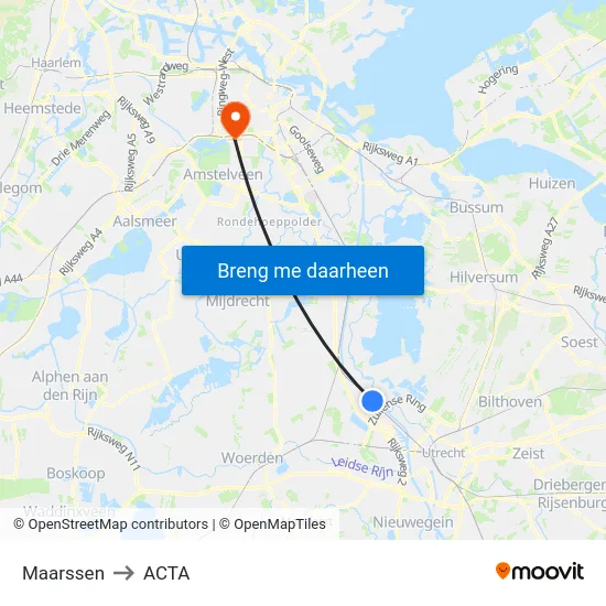 Maarssen to ACTA map