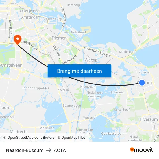 Naarden-Bussum to ACTA map